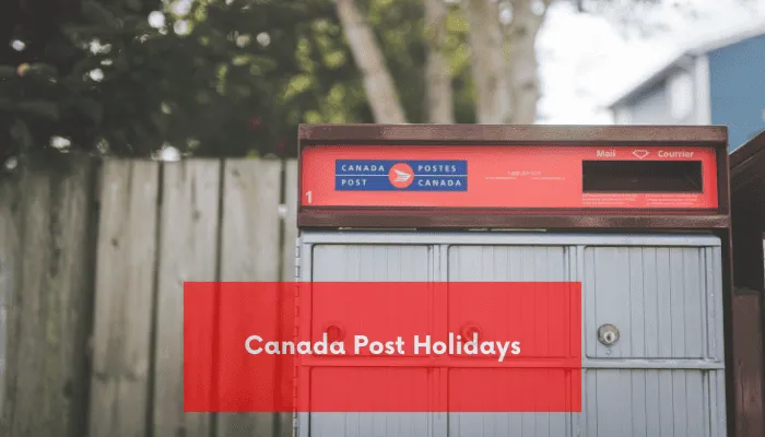 Canada Post mailbox for holiday packages and mail delivery.